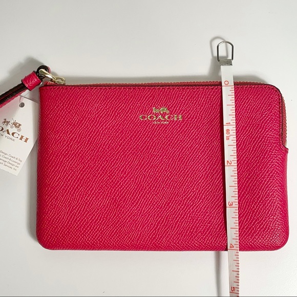 Coach Handbags - NWT Coach Wristlet | Pink Crossgrain Leather Zip